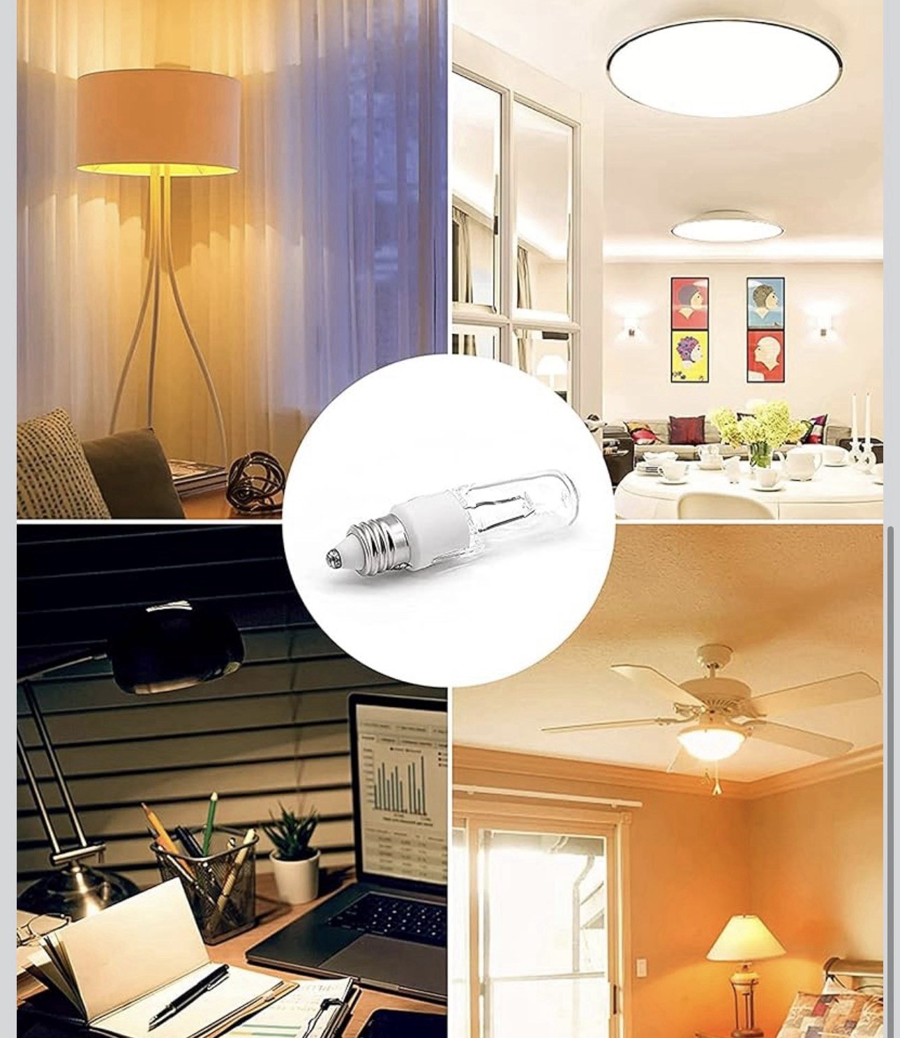 JDE11 120V 100W E11 Halogen Bulb Replacement E11 LED Mini Candelabra Dimmable
