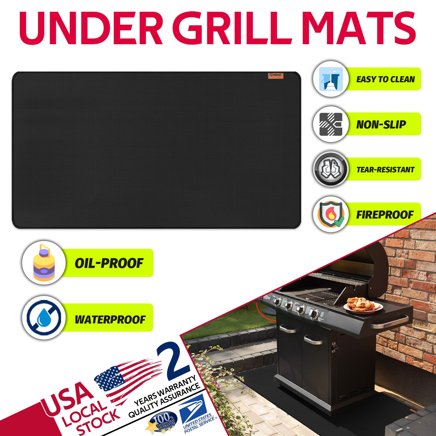 76x51in Fireproof Under Grill Mat for Blackstone Griddles – Protect Your Patio