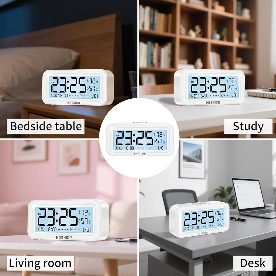 Battery Operated Digital Clock: Cordless Small Alarm Clock for Bedroom Travel…
