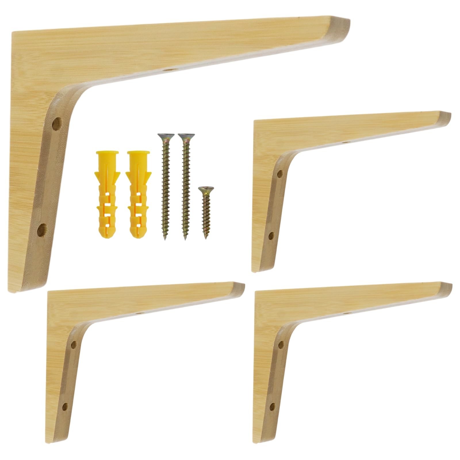 Dnyta 4 Pcs 7.7in Wooden Triangle Brackets with Screws, Wall Mount Wood Shelf…
