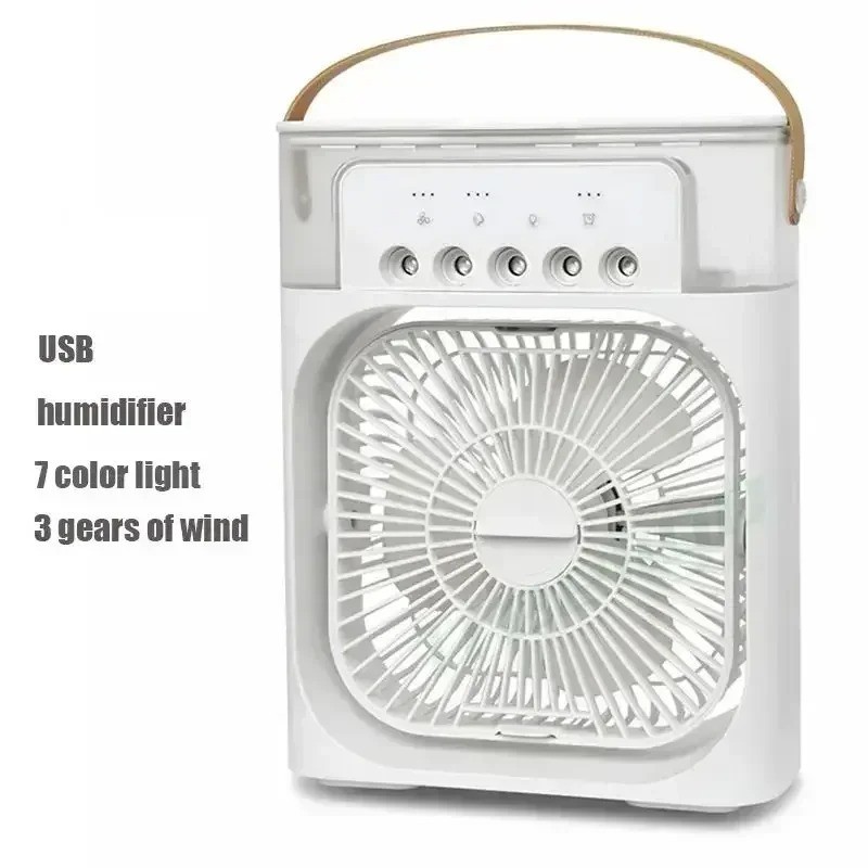 3 in 1 Portable Air Cooler Fan USB Humidifier LED Night Light Desk Fan Mini AC