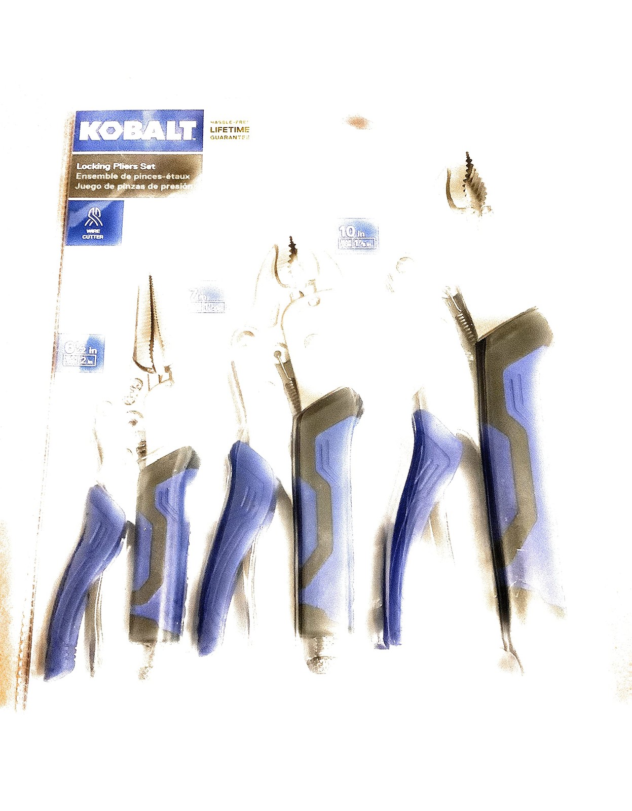 Kobalt 3-Piece Locking Pliers Set Chromium-Vanadium Steel Blue/Silver