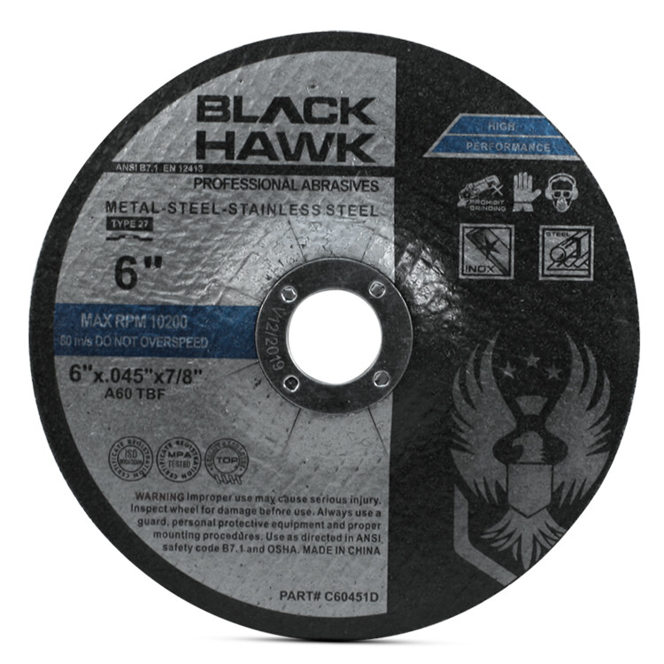 100 Pack – 6″ x .045″ x 7/8″ Depressed Center Cut-Off Wheel T27 Cutting Discs