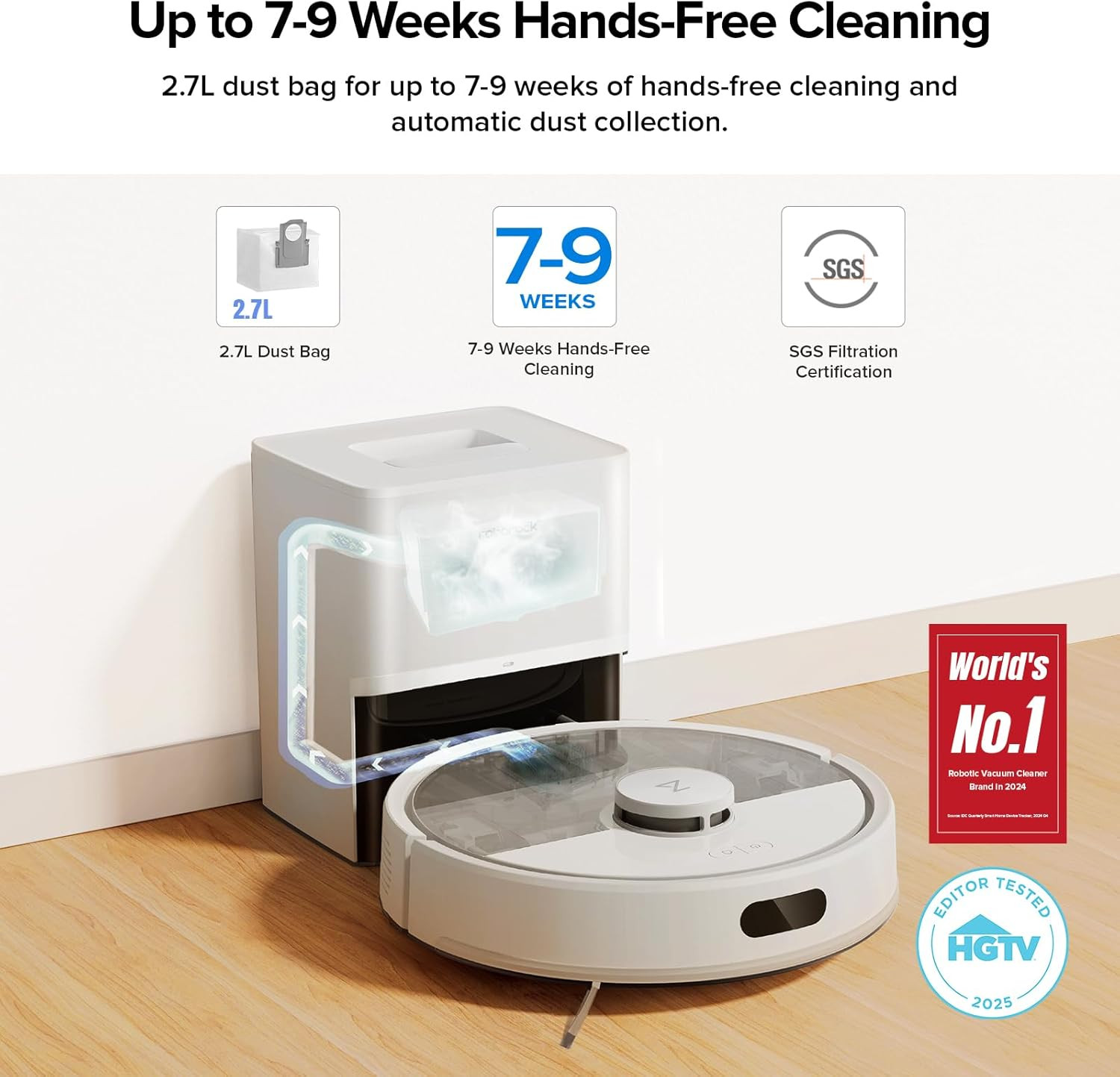 roborock Q7 M5+ Robot Vacuum and Mop, Upgraded from Q5 Max+, Up to 7-9 Weeks Sel