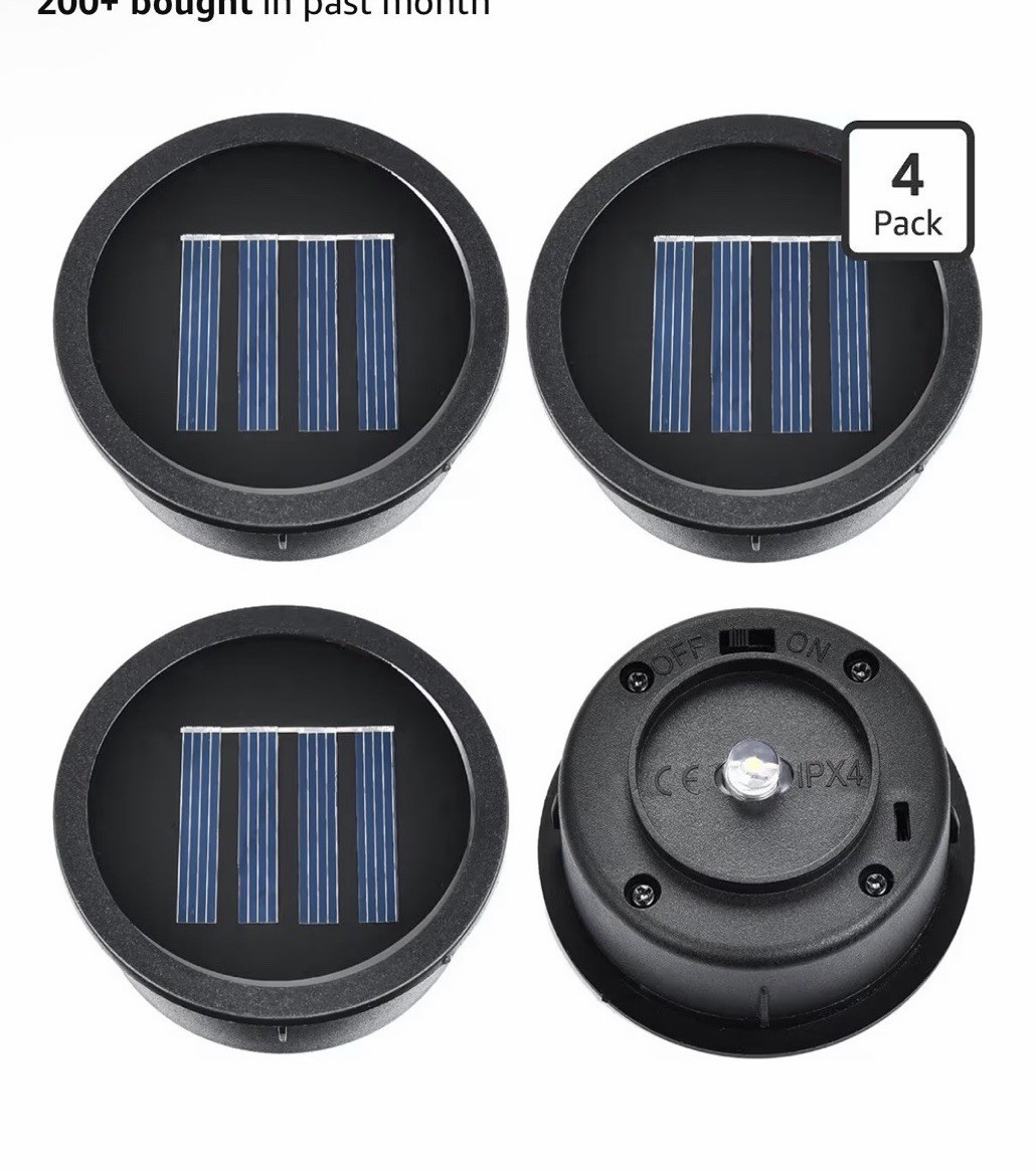 ELUTENG Replacement Solar Lantern Light Tops 4-Pack 2.76in LED Waterproof