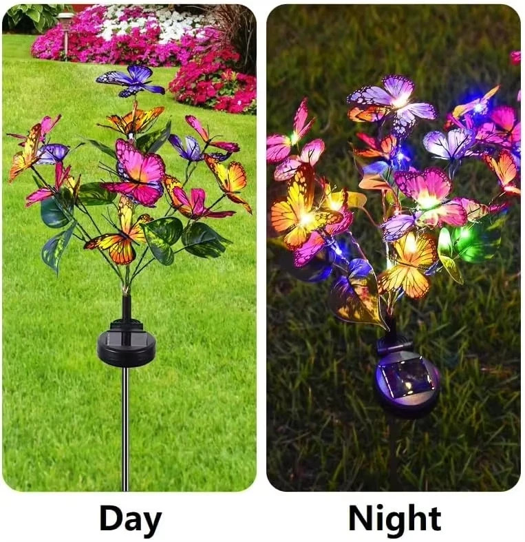 Butterfly Solar Stake Lights Outdoor Garden landscape Lamp Decor Waterproof