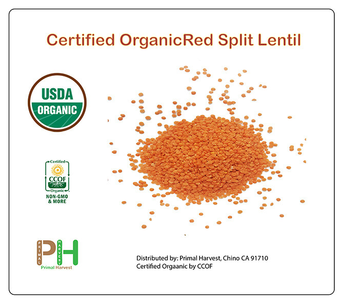 Organic Red Split Lentils aka Masoor Dal low calories rich in Iron and Protein