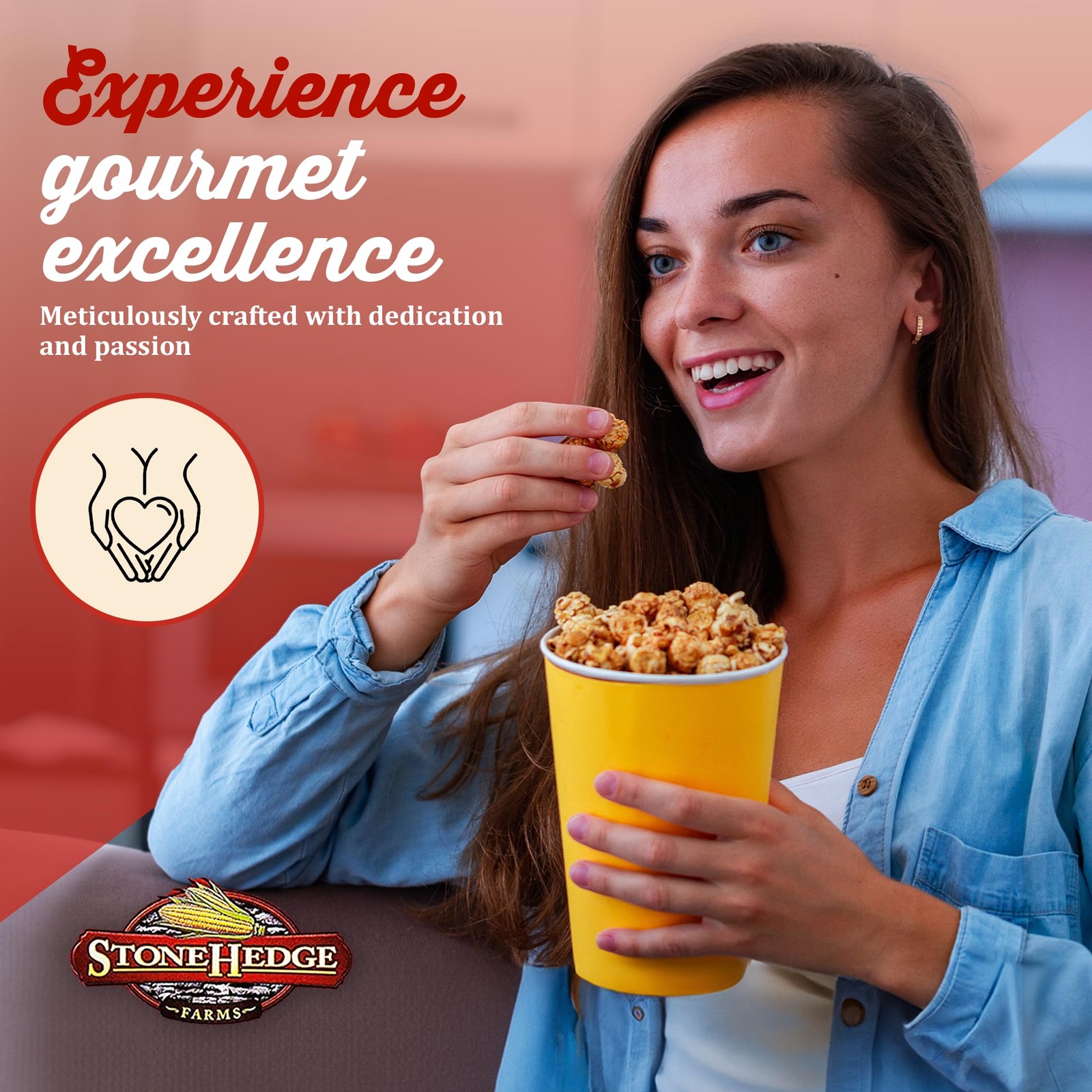 Stonehedge Farms Caramel Flavored Popcorn | 32 oz Large Tub | Perfect for Hol…