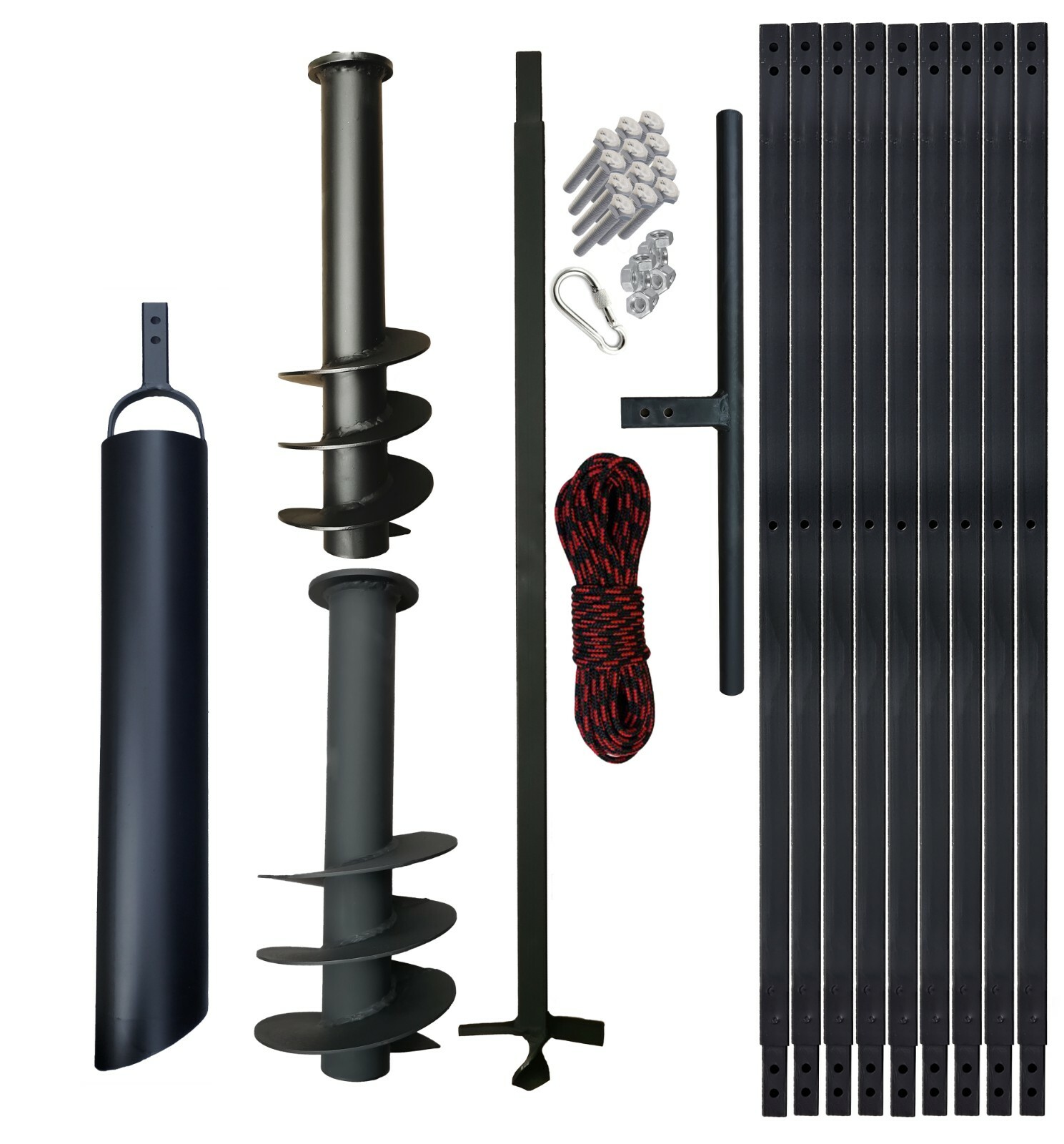 PWSAM Hand Auger Water well Earth Borer 3-55 feet + 3.9 ” – 7.1″ + BAILER