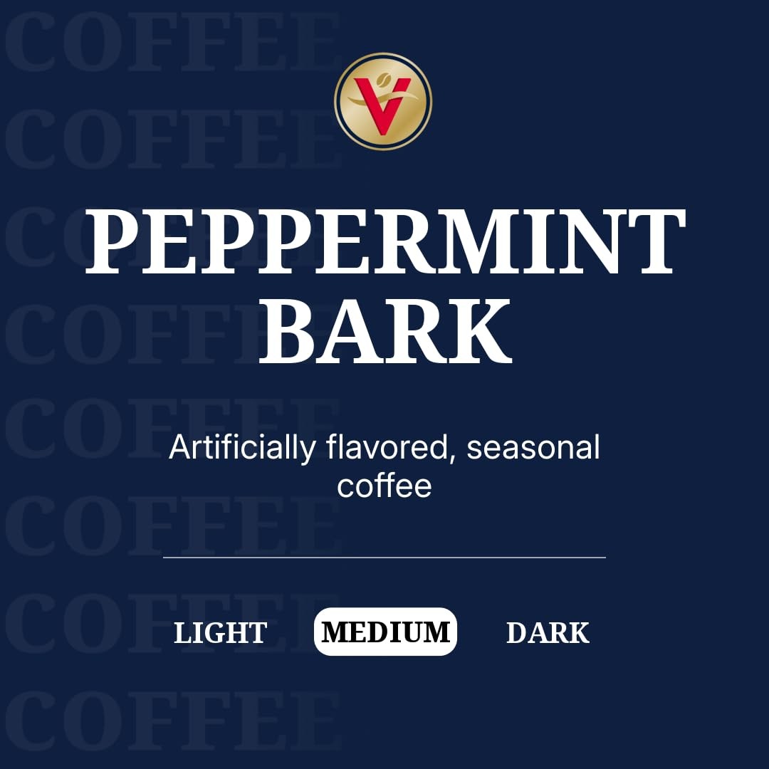 Victor Allens Coffee Peppermint Bark Flavored, Medium Roast, 80Ct, Single Serve