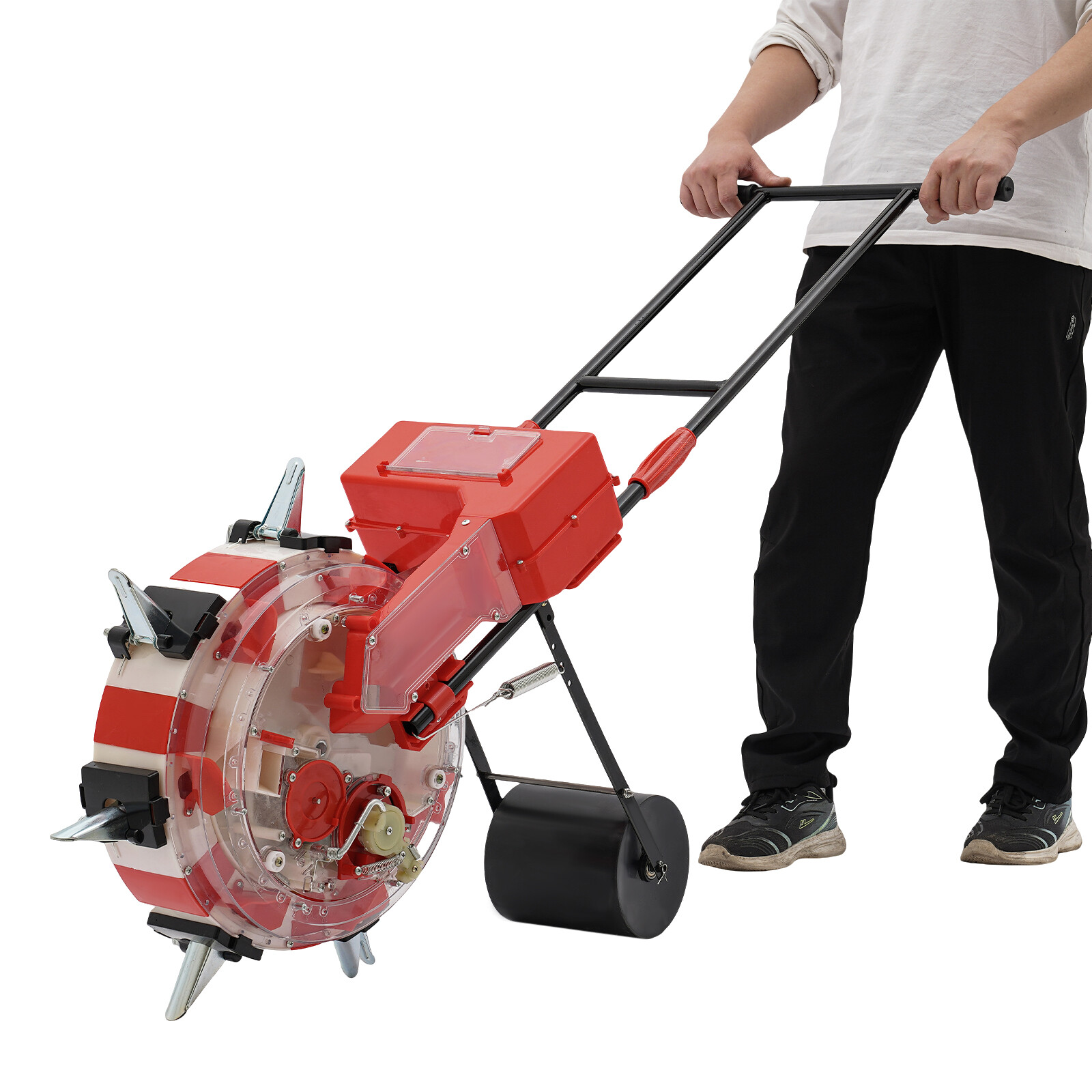 Hand Push7 Row Seeder Manual Garden Planter for Corn Soybean Seeds9.06in Spacing