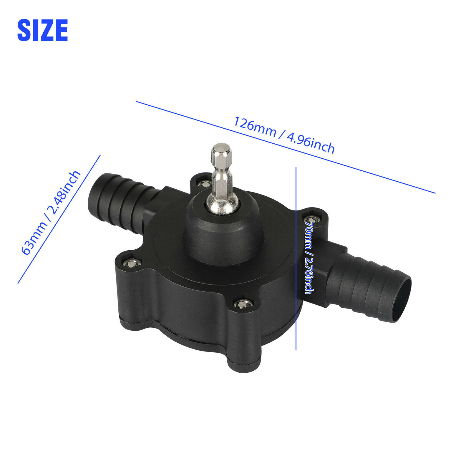Hex Shank Drill Pump No Battery Needed 40L/min High Flow for Water/Oil RV/Boat
