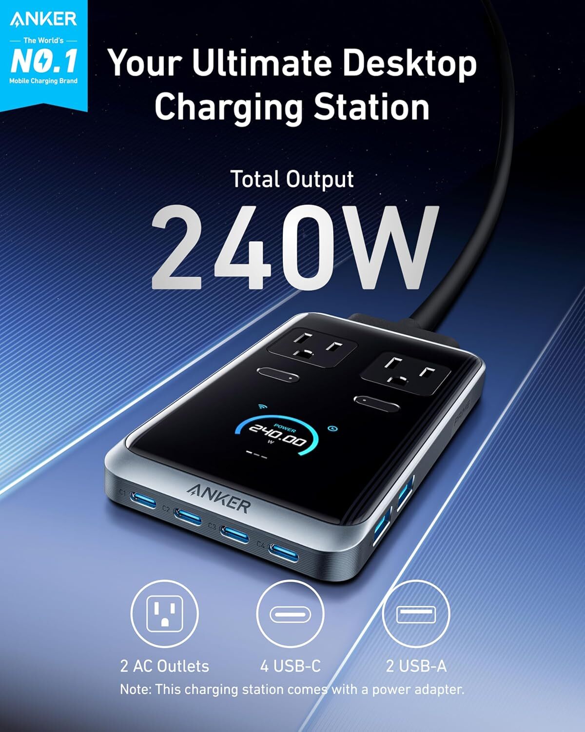 Anker 45W USB C Fast Charger Foldable Adapter for Galaxy S24/iPhone 15|Refurbish