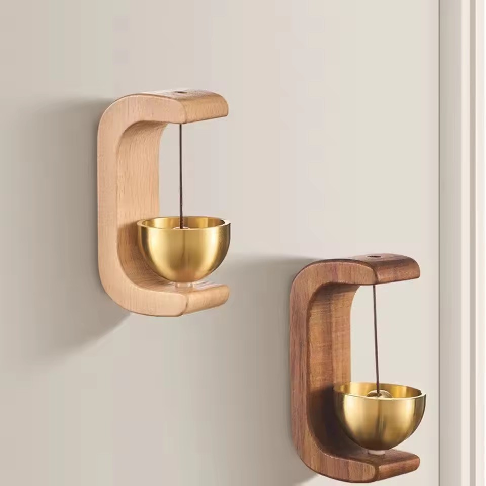 Magnetic Wind Chime DoorBell Doorway Setting Wooden-Copper for Coffee Shop/Home