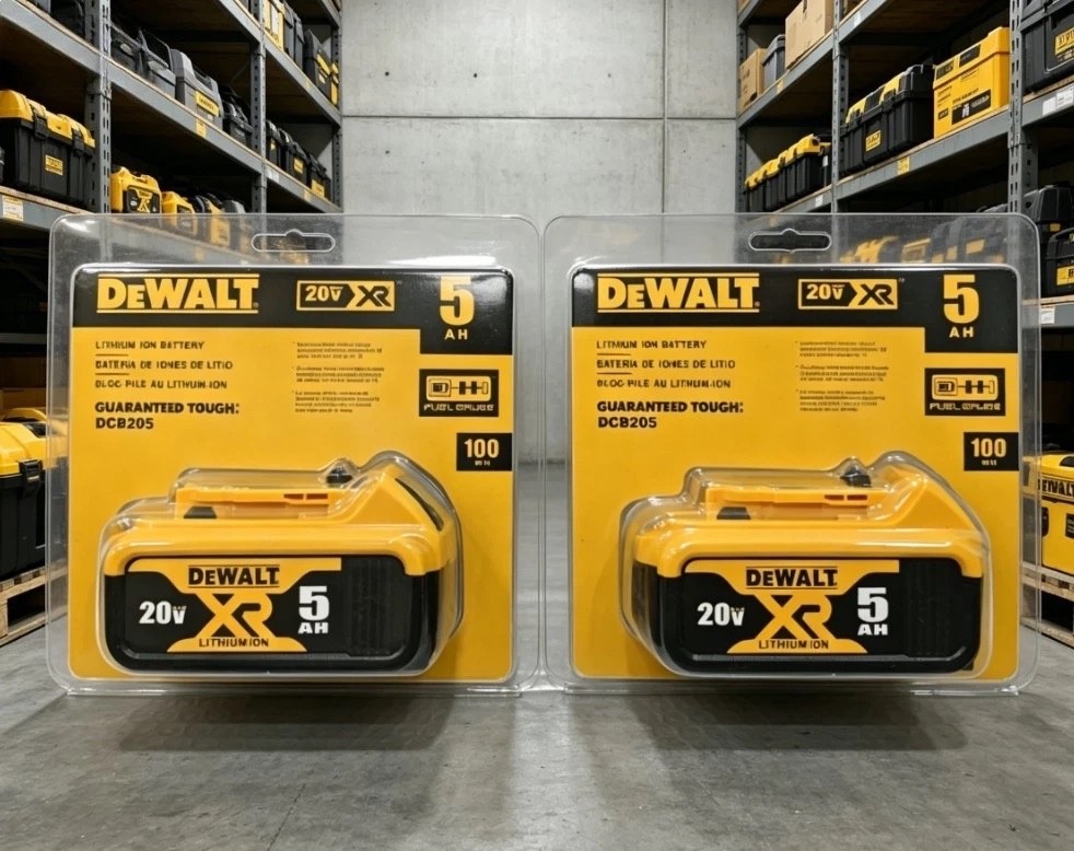 2 Pack DEWALT DCB205-2 20V MAX Premium Lithium-Ion 5.0Ah Battery