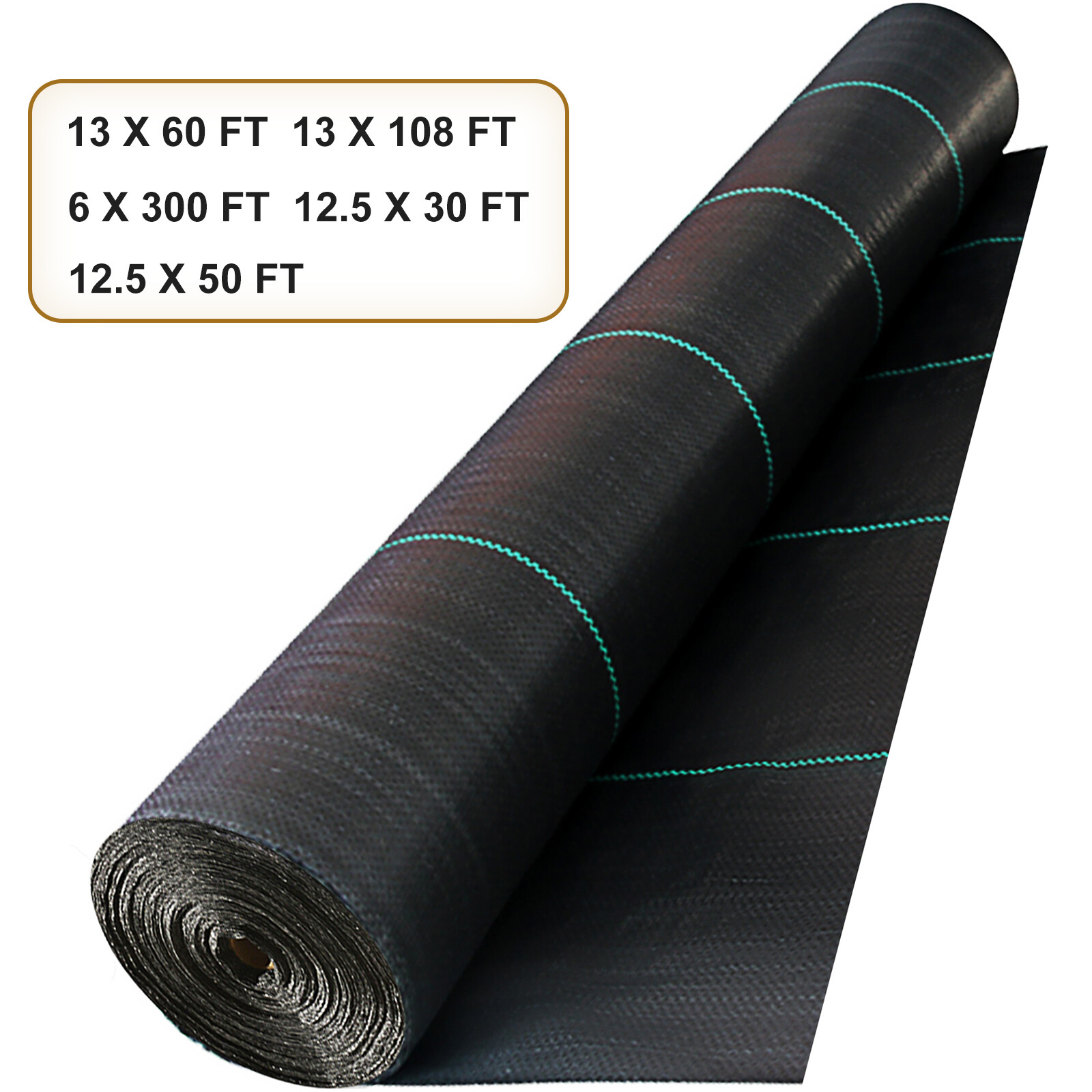 VEVOR Driveway Fabric Stabilization Geotextile Fabric 5 Sizes Underlayment Black