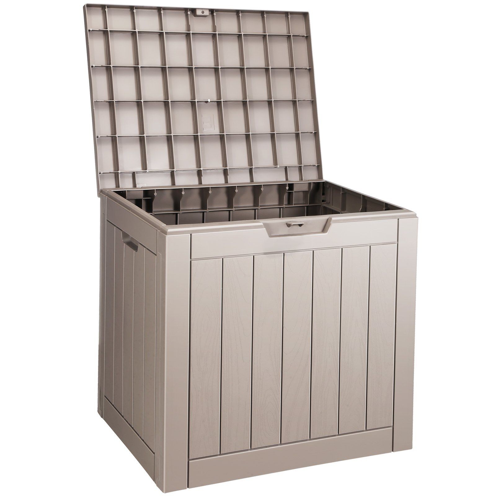31gal snap-together outdoor storage box 22.09×17.09×20.87in grey PP