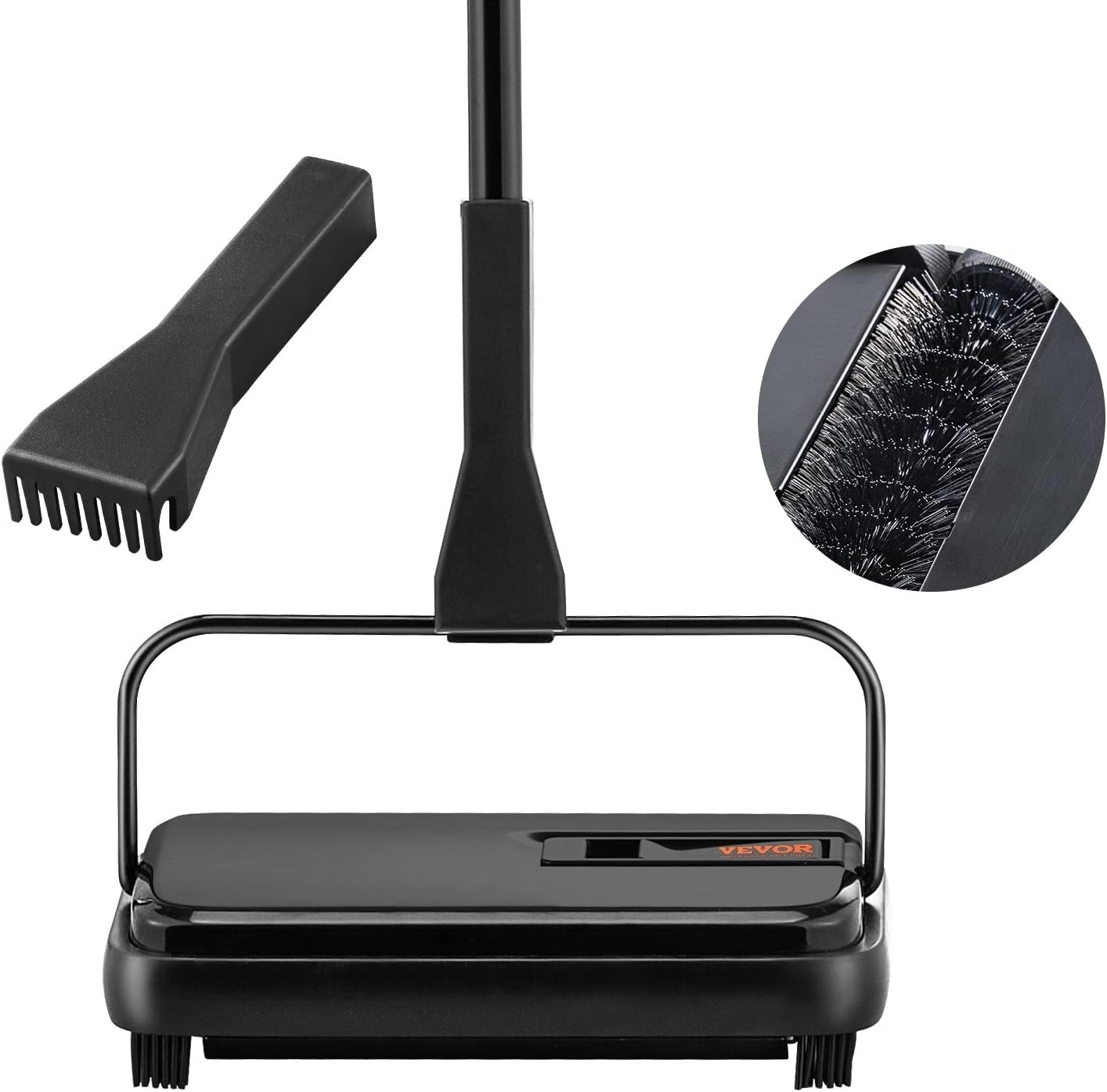 Compact Manual Carpet Sweeper for Pets – 180-Degree Rotation & Easy Cleaning