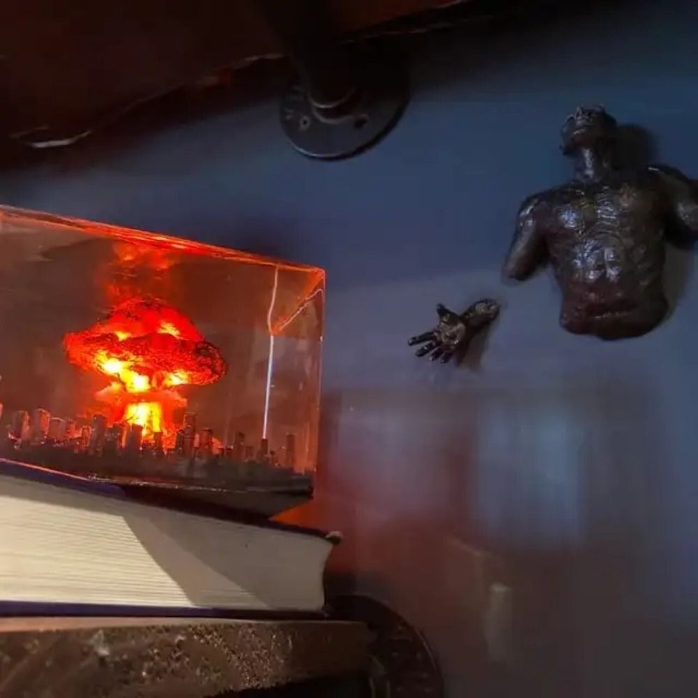 Nuclear Explosion Bomb Mushroom Cloud Lamp USB 3D Night Lights Rechargeable
