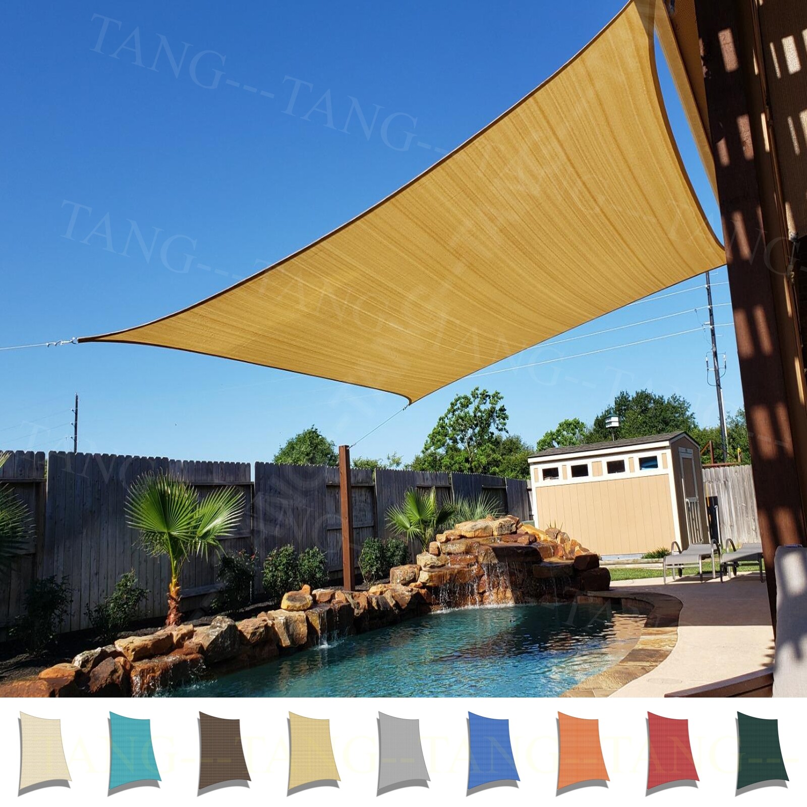 Permeable Shade Sail Patio Awning Outdoor Garden Pool Sun Canopy Shelter Cover