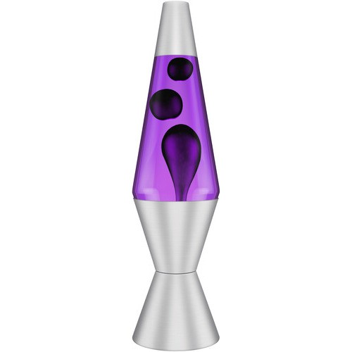 Lava? Lamp 14.5” Black Wax/Purple Liquid/Silver Base & Cap