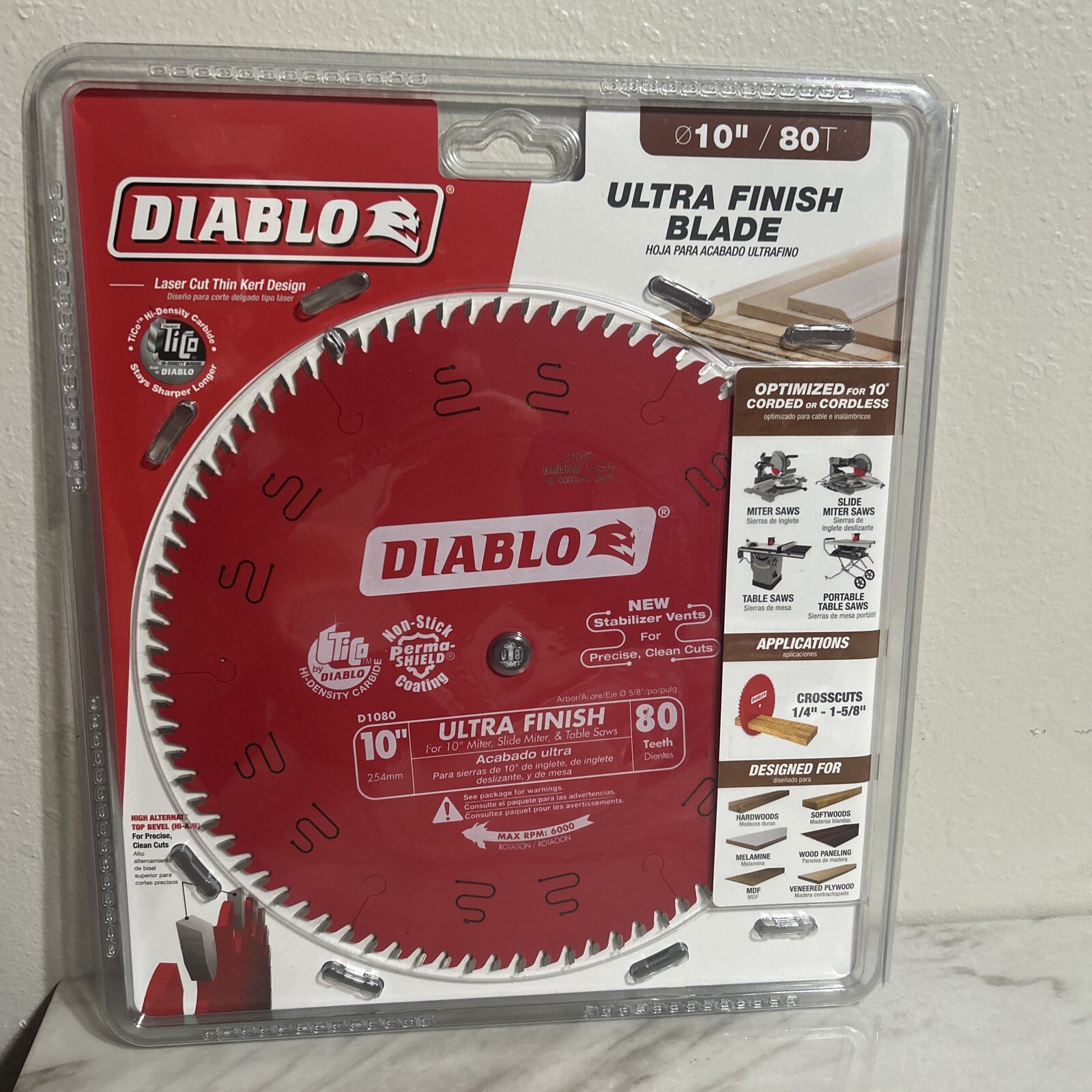 Freud Diablo D1080X 10″/80TPI Ultra Finish Chop/Slide Miter and Table Saw Blade