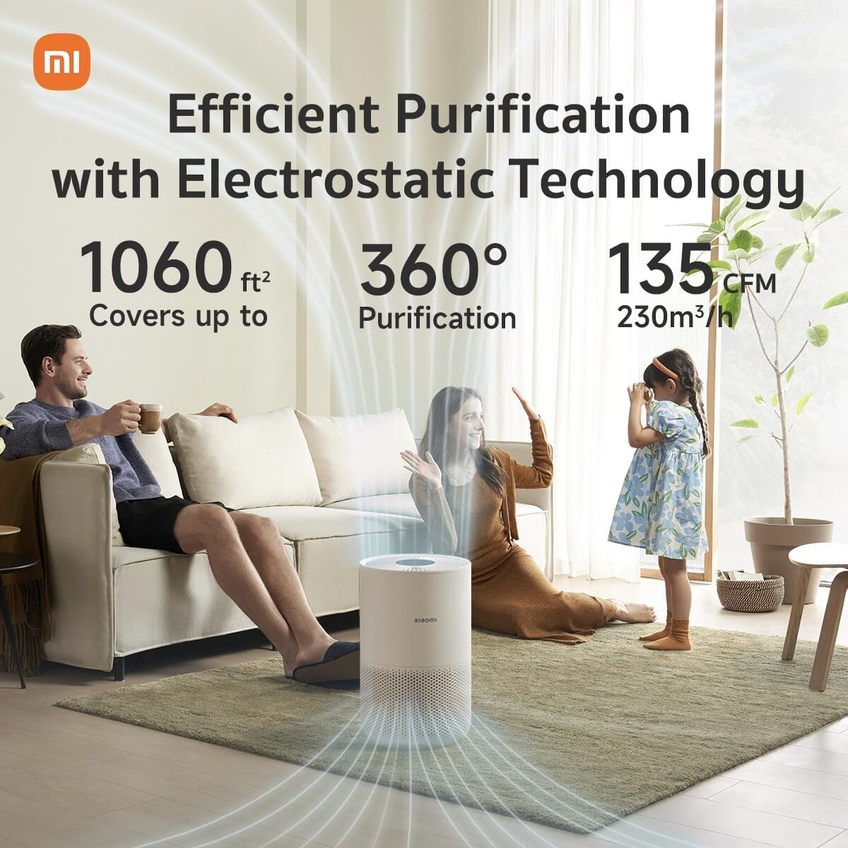 Xiaomi Mi Air Purifier 4 Compact, True HEPA H13 3-Stage Filter System