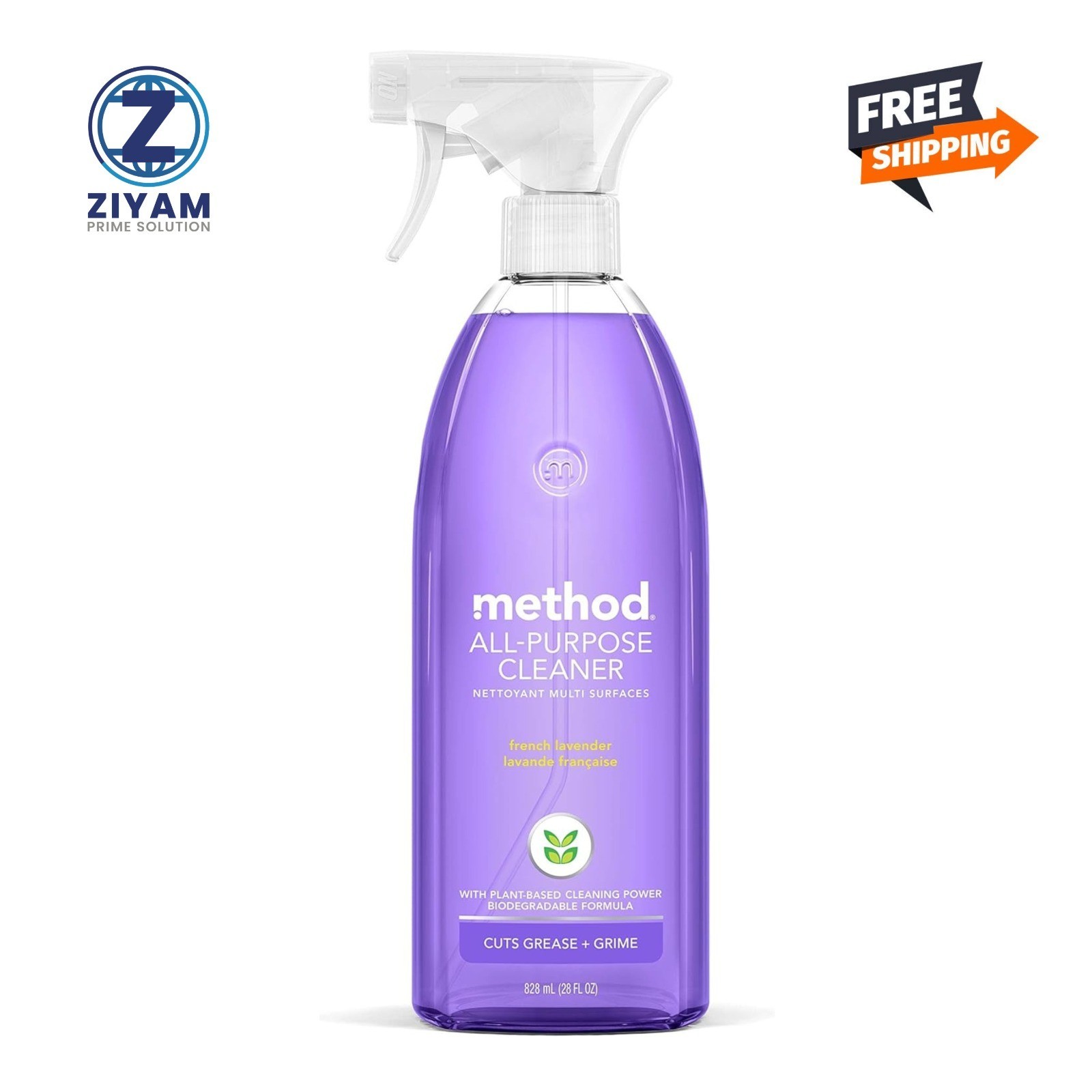 (pack of 8) Method All-Purpose Cleaner Spray French Lavender 28oz Multi Surface