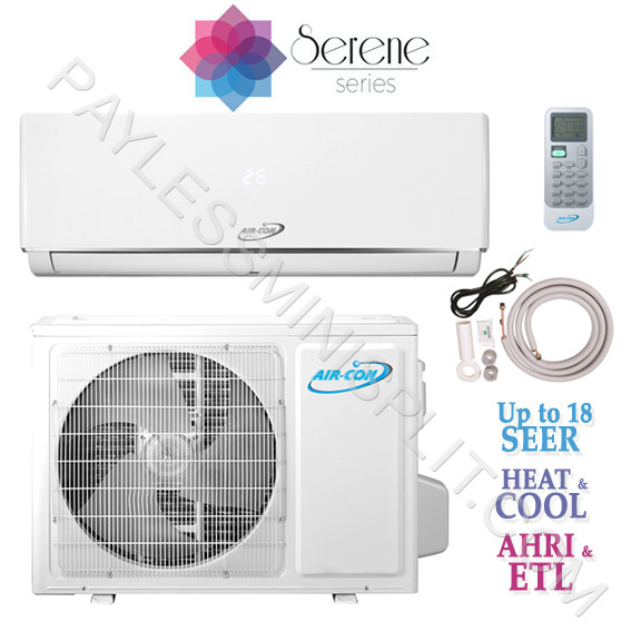 12,000 BTU Ductless Mini Split Air Conditioner Heat Pump 17 SEER AC Air-Con 220v