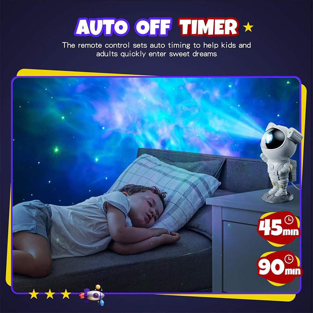 Star Galaxy Astronaut Projector Light Starry Space Night Lamp Kids Room Decor