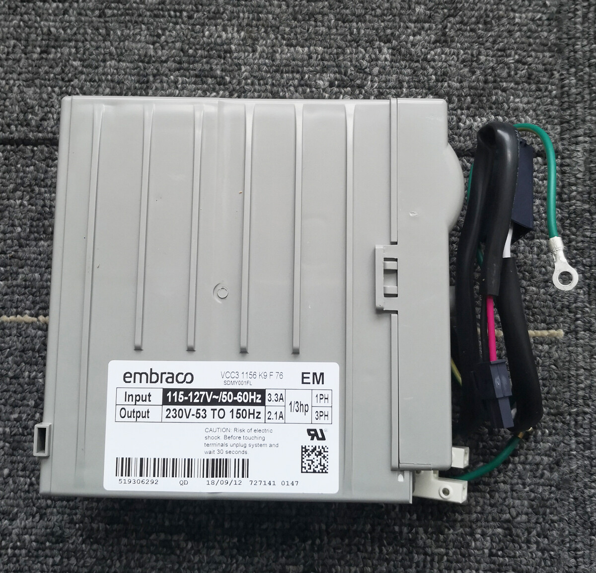 New Embraco VCC3 1156 Inverter Board 115V For Refrigerators